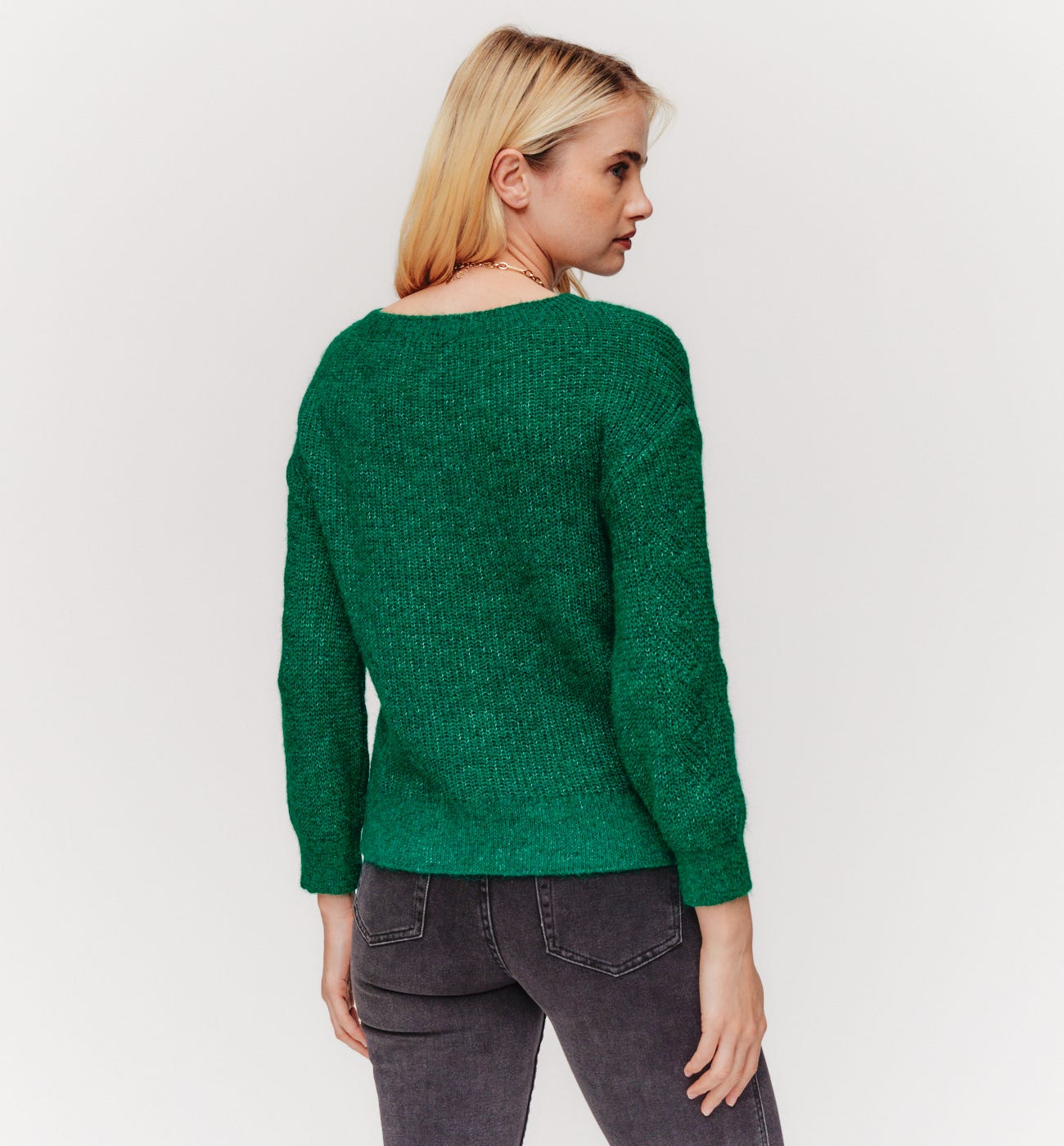 Cable knit rib jumper