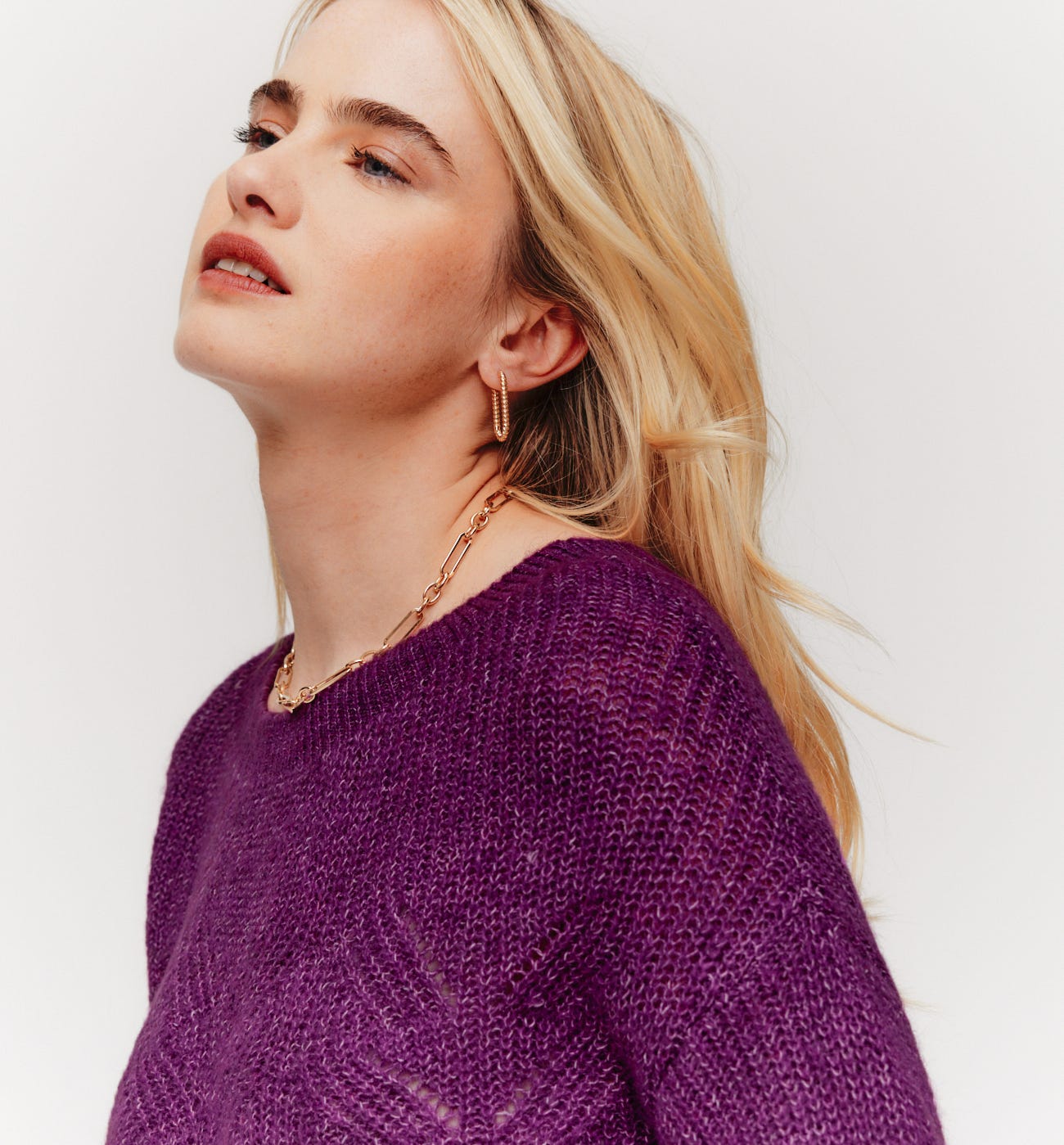 Cable knit rib jumper
