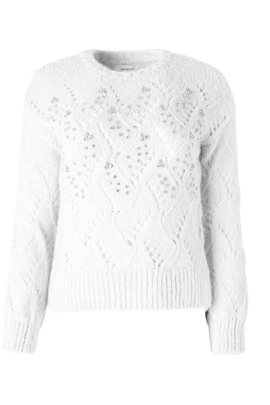 Cable knit strass jumper