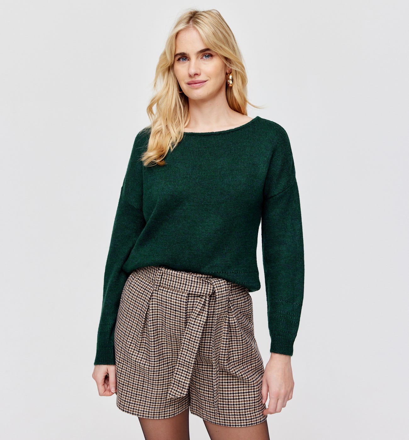 Lace-detail glitzy jumper