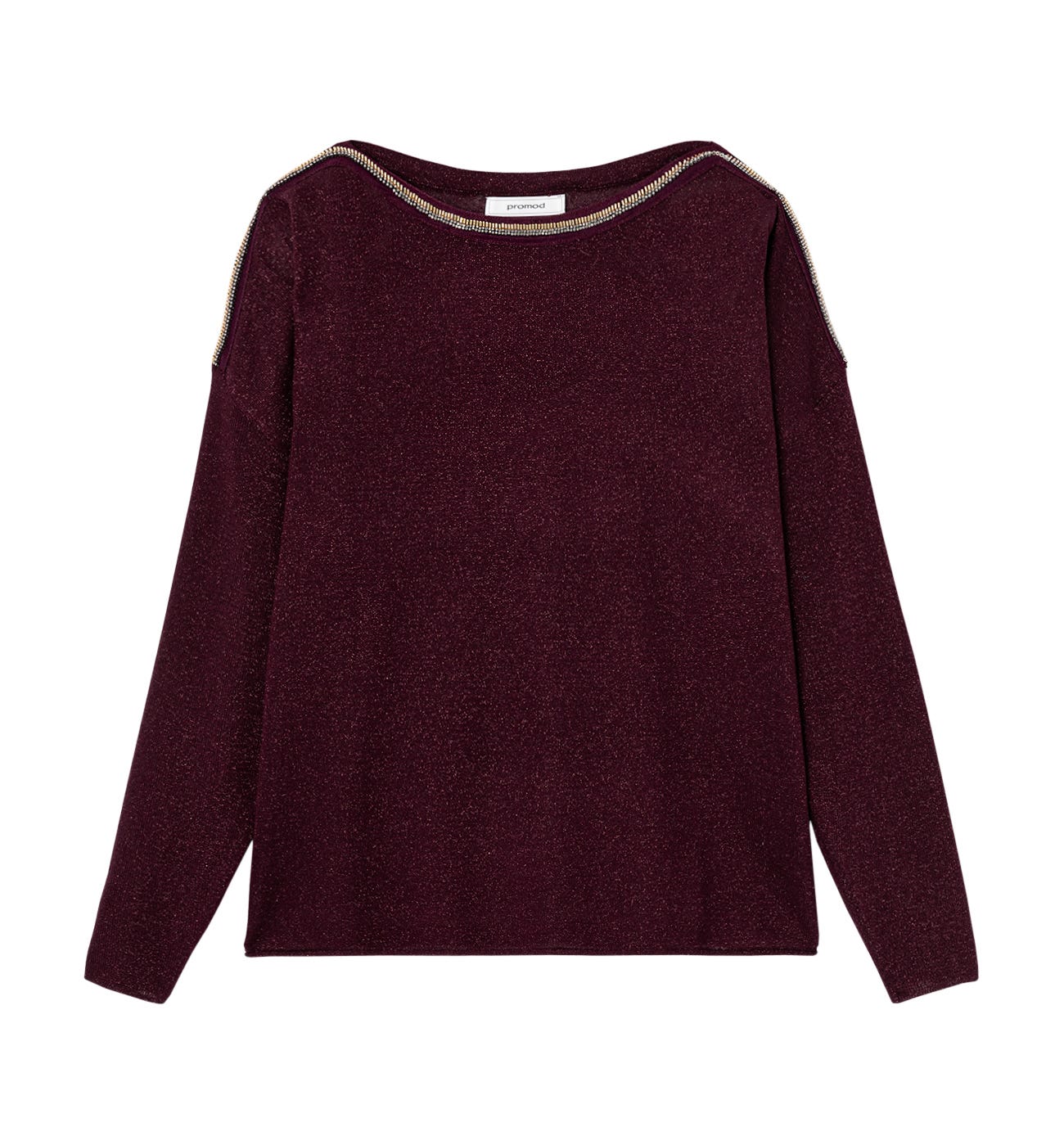 Pull fin détail perles