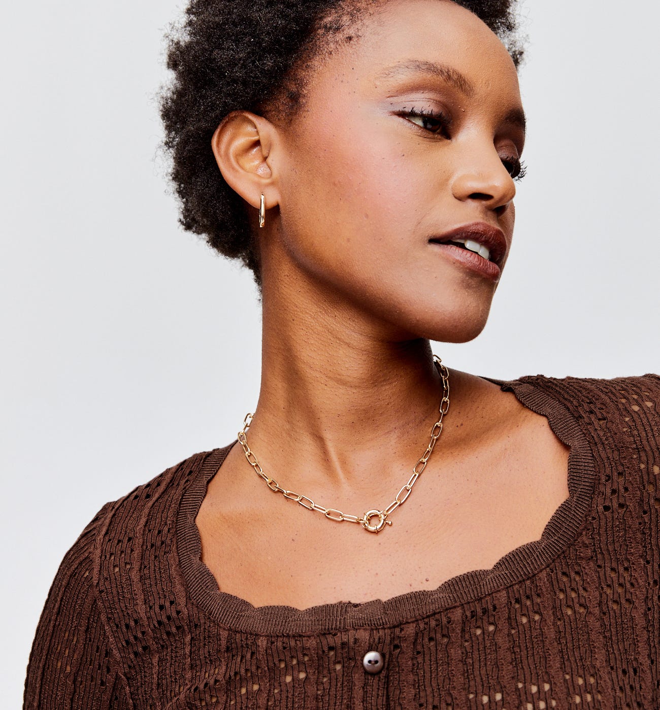Short openwork cardigan
