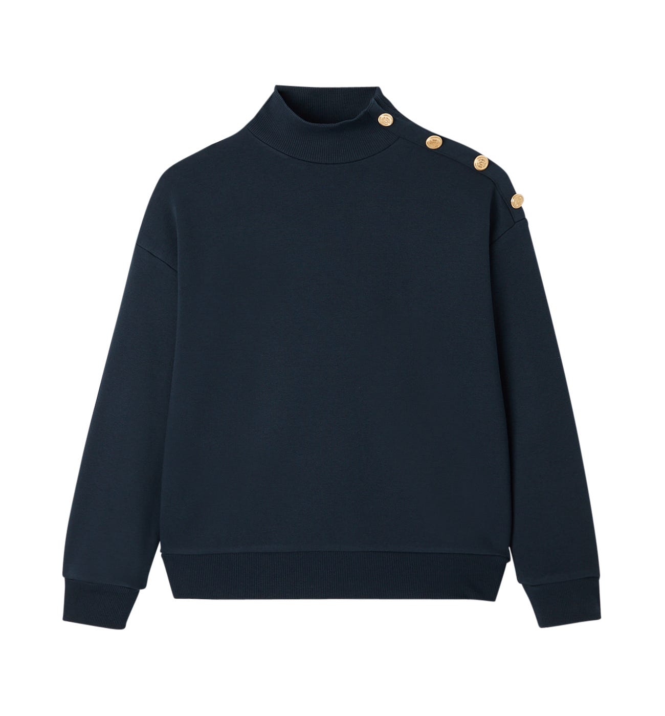 Button neck sweatshirt