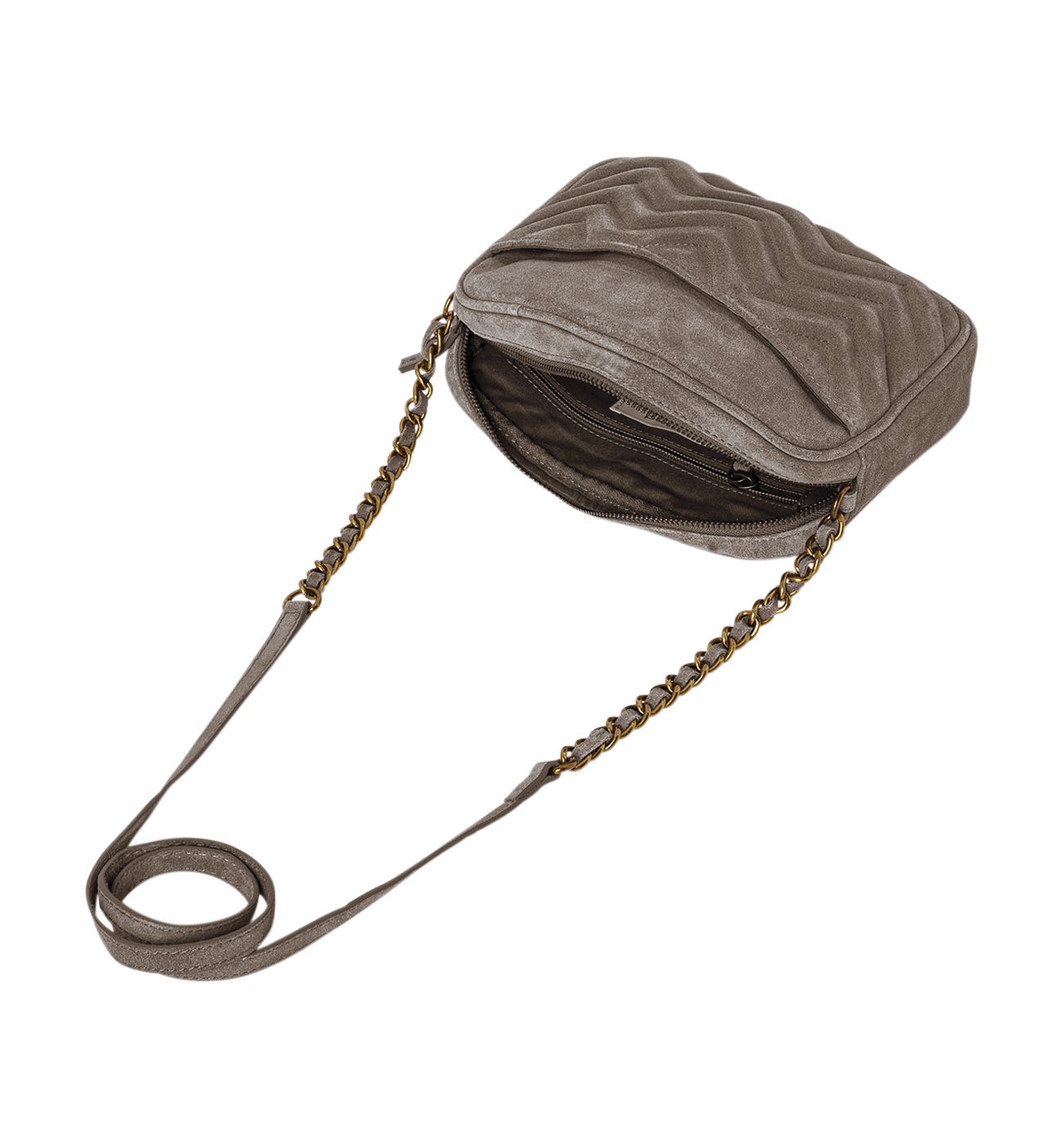 Padded suede leather bag