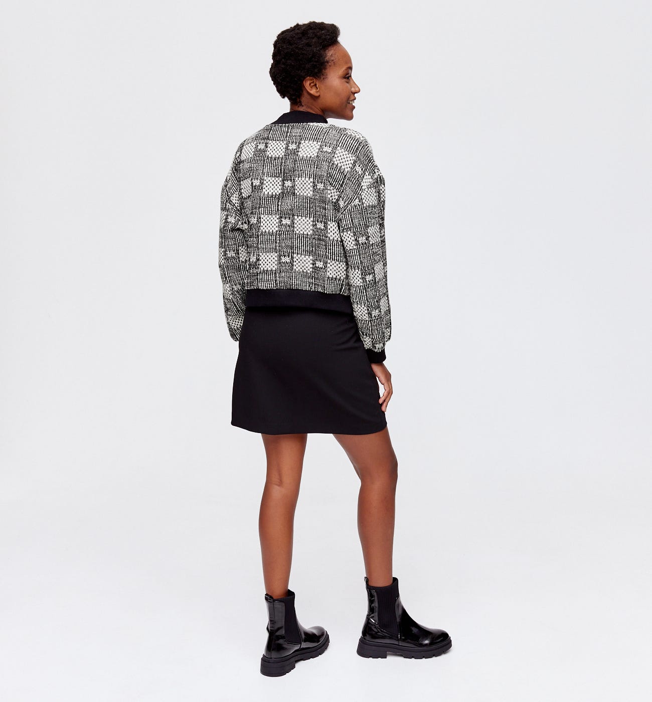 Sweat-shirt à carreaux Femme