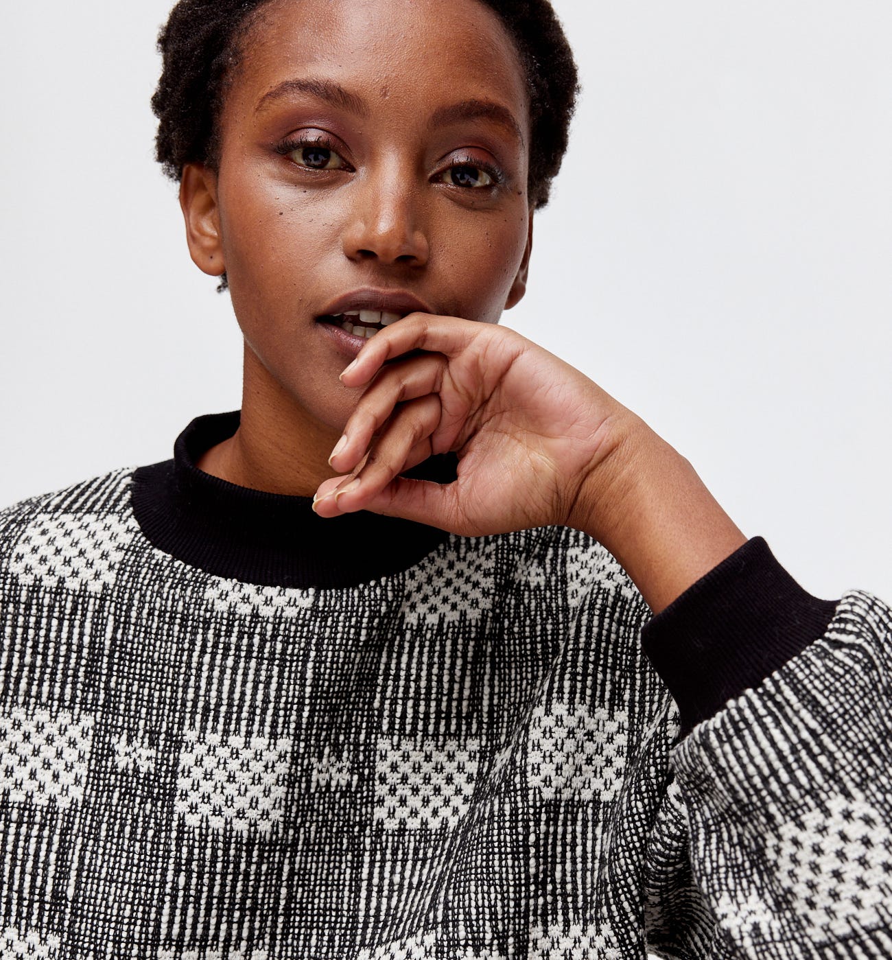 Sweat-shirt à carreaux Femme