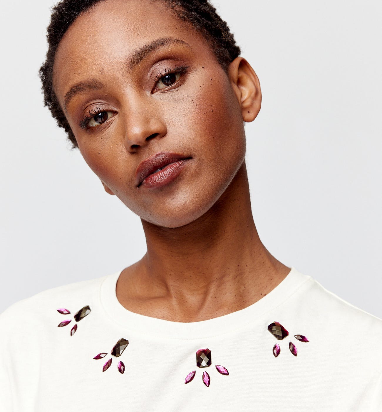 Strass embellished top
