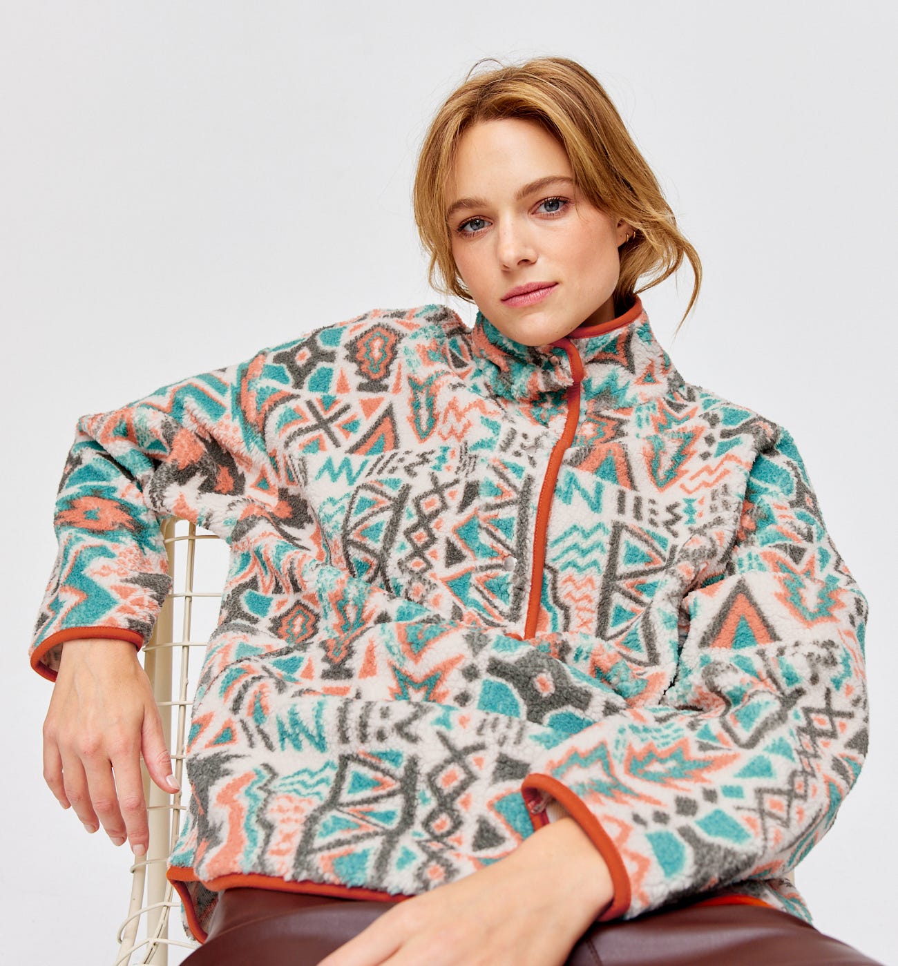 Sweat polaire imprimé Femme