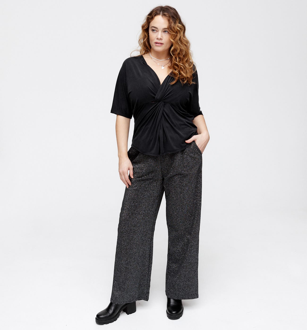V-neckline top