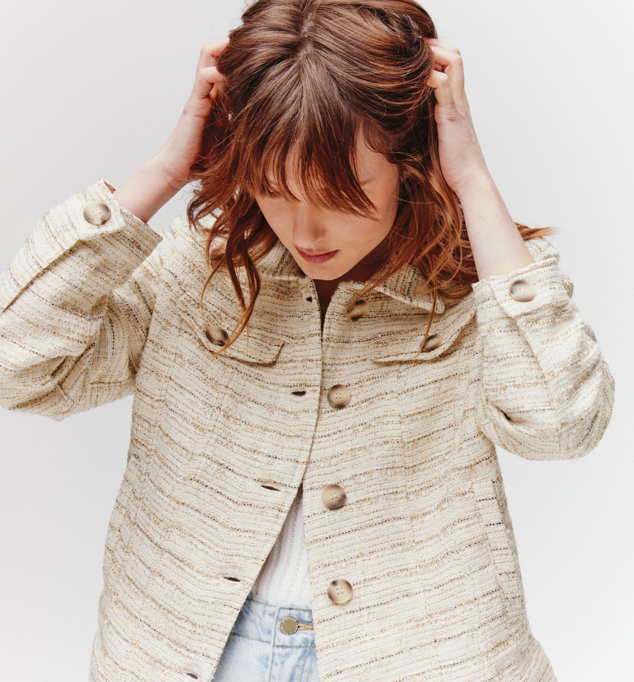 Tweedjacke mit Glanzfäden