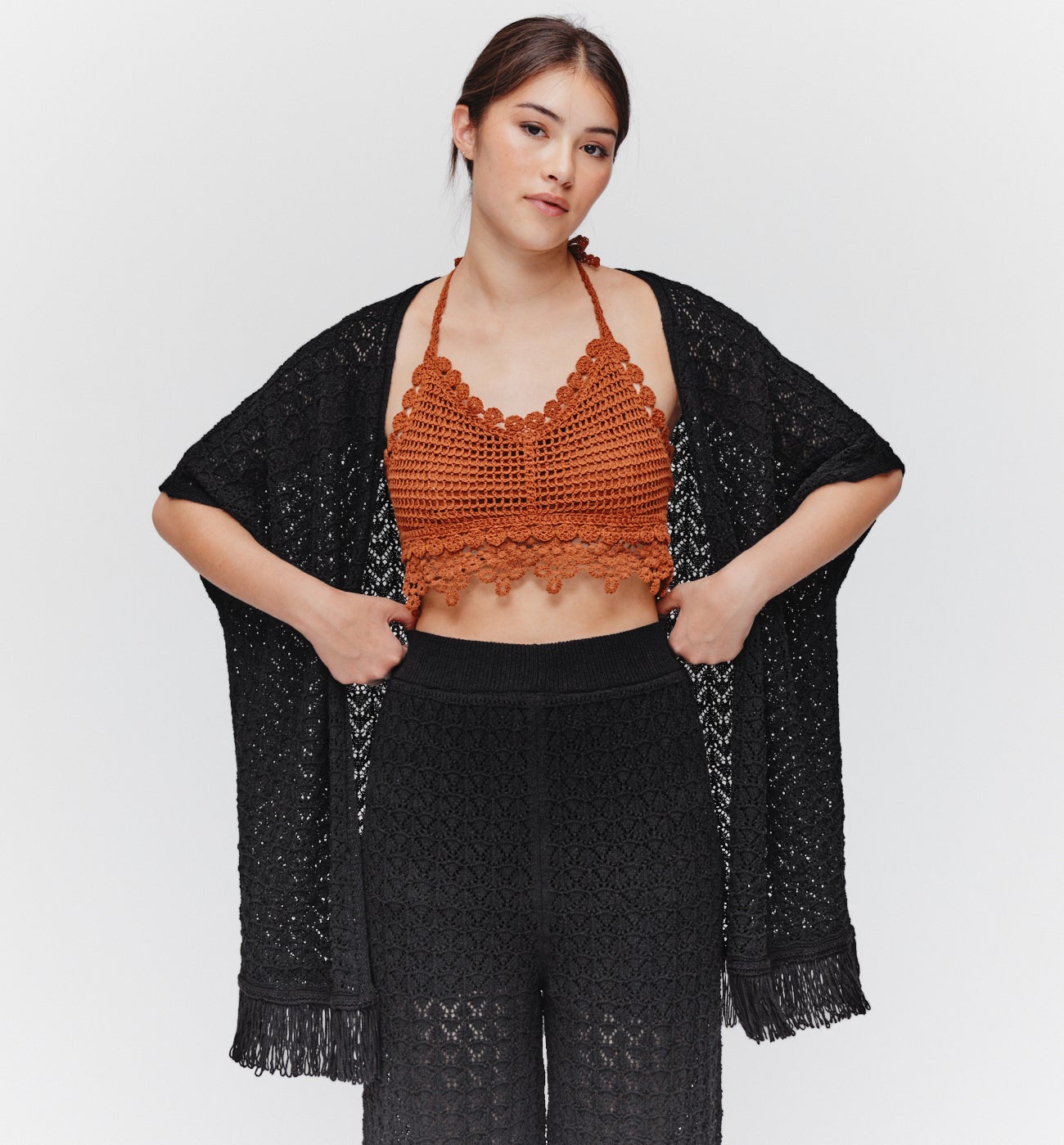 Crochet kimono - Black