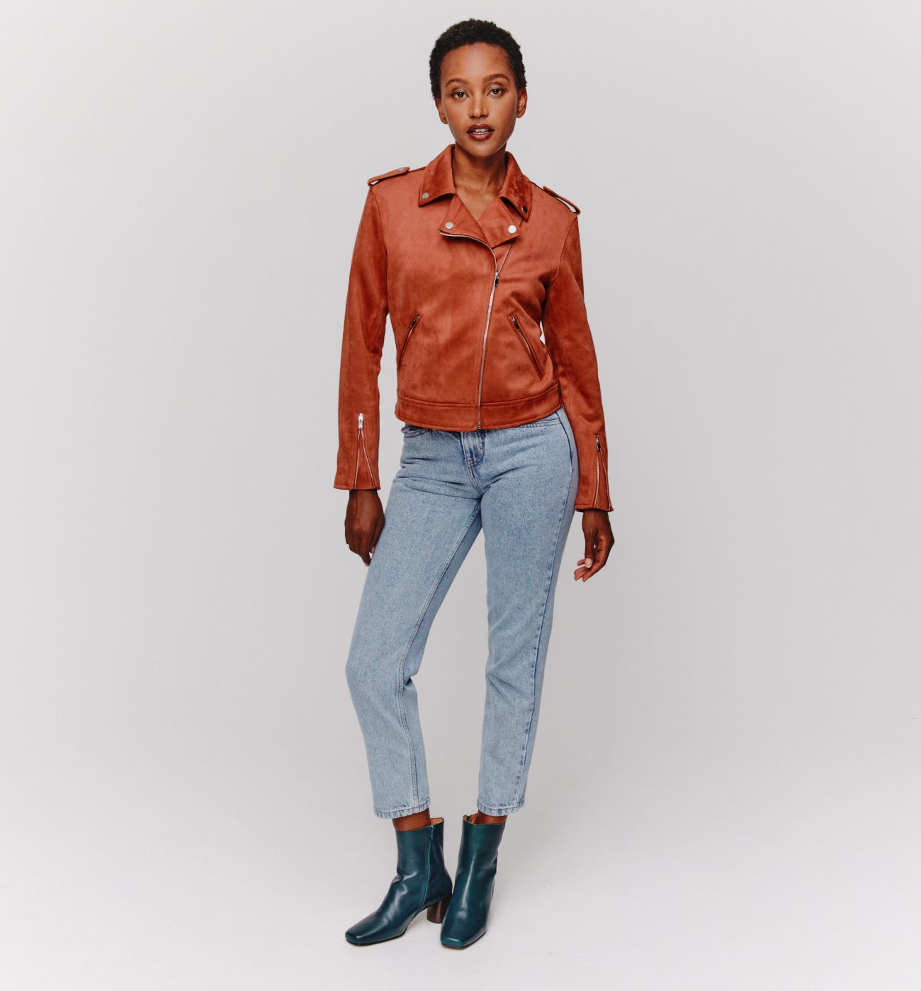 Blouson rock effet nubuck