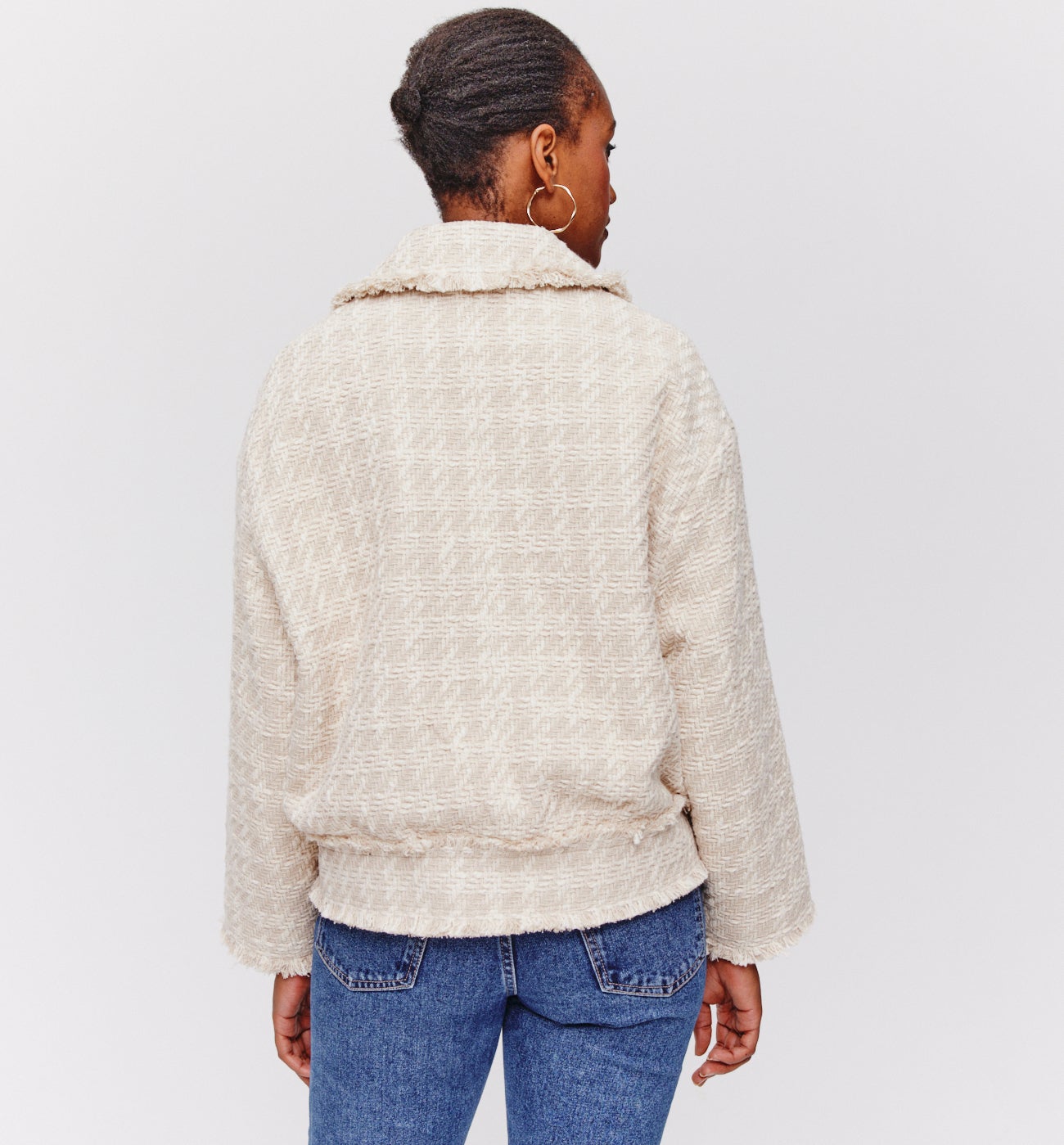 Designer-inspired jacket - Ecru print