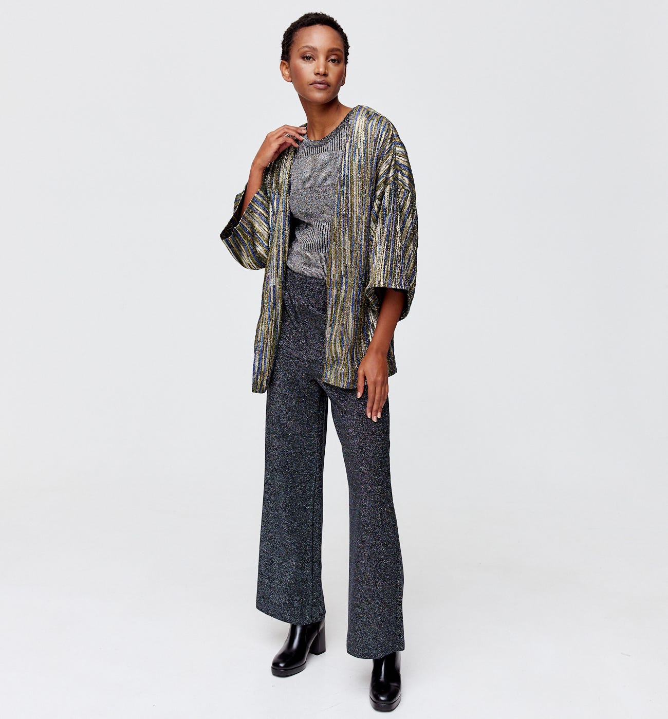 Veste kimono pailletée Femme