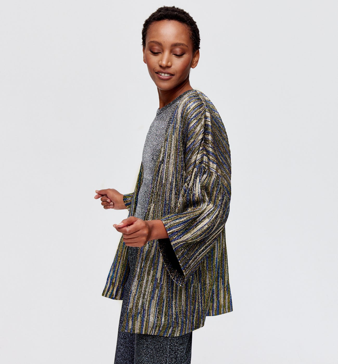 Veste kimono pailletée Femme