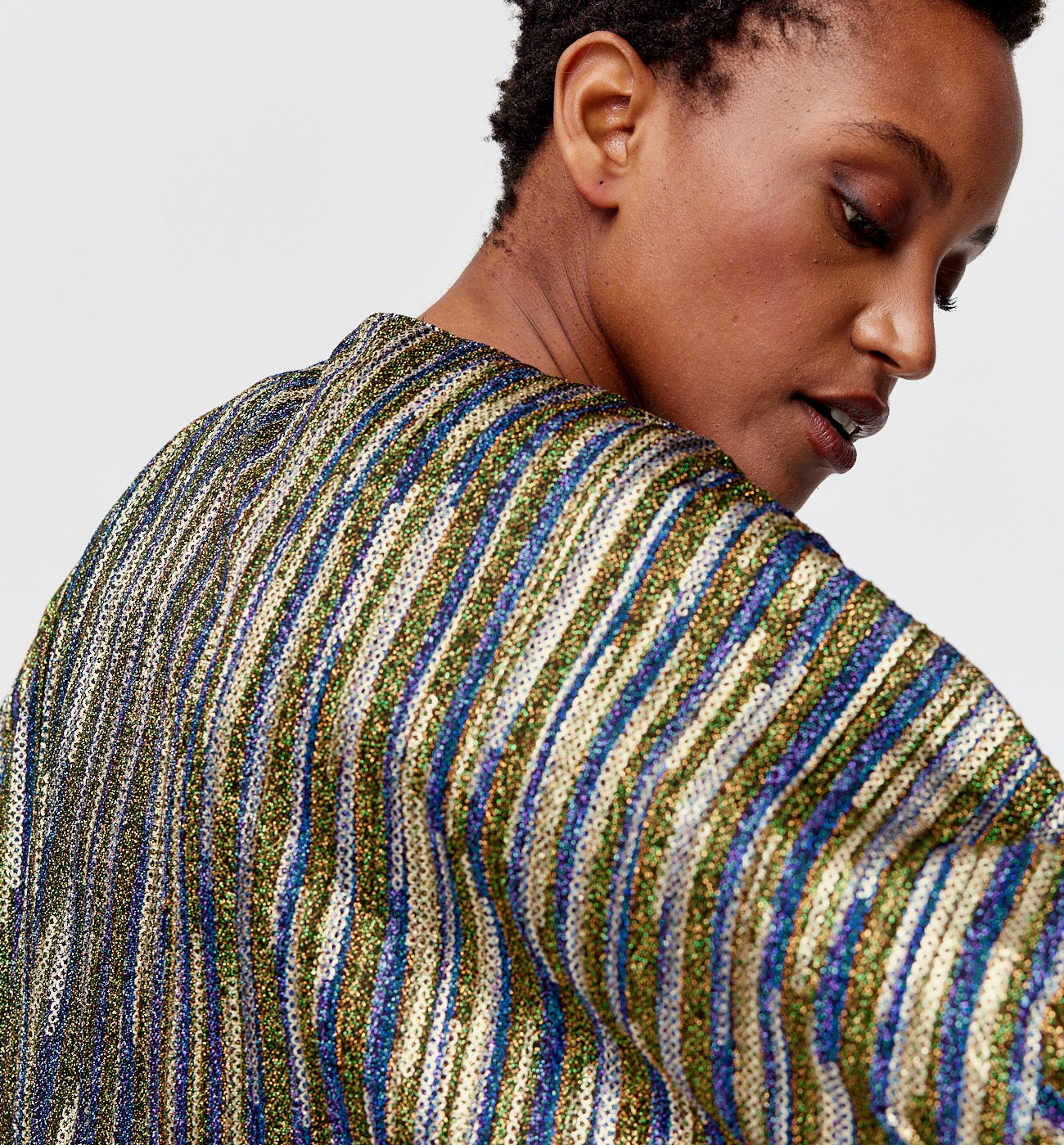 Veste kimono pailletée Femme