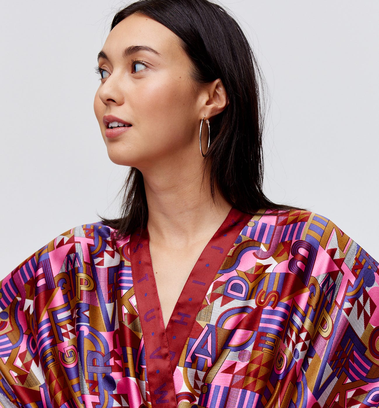Kimono soyeux imprimé