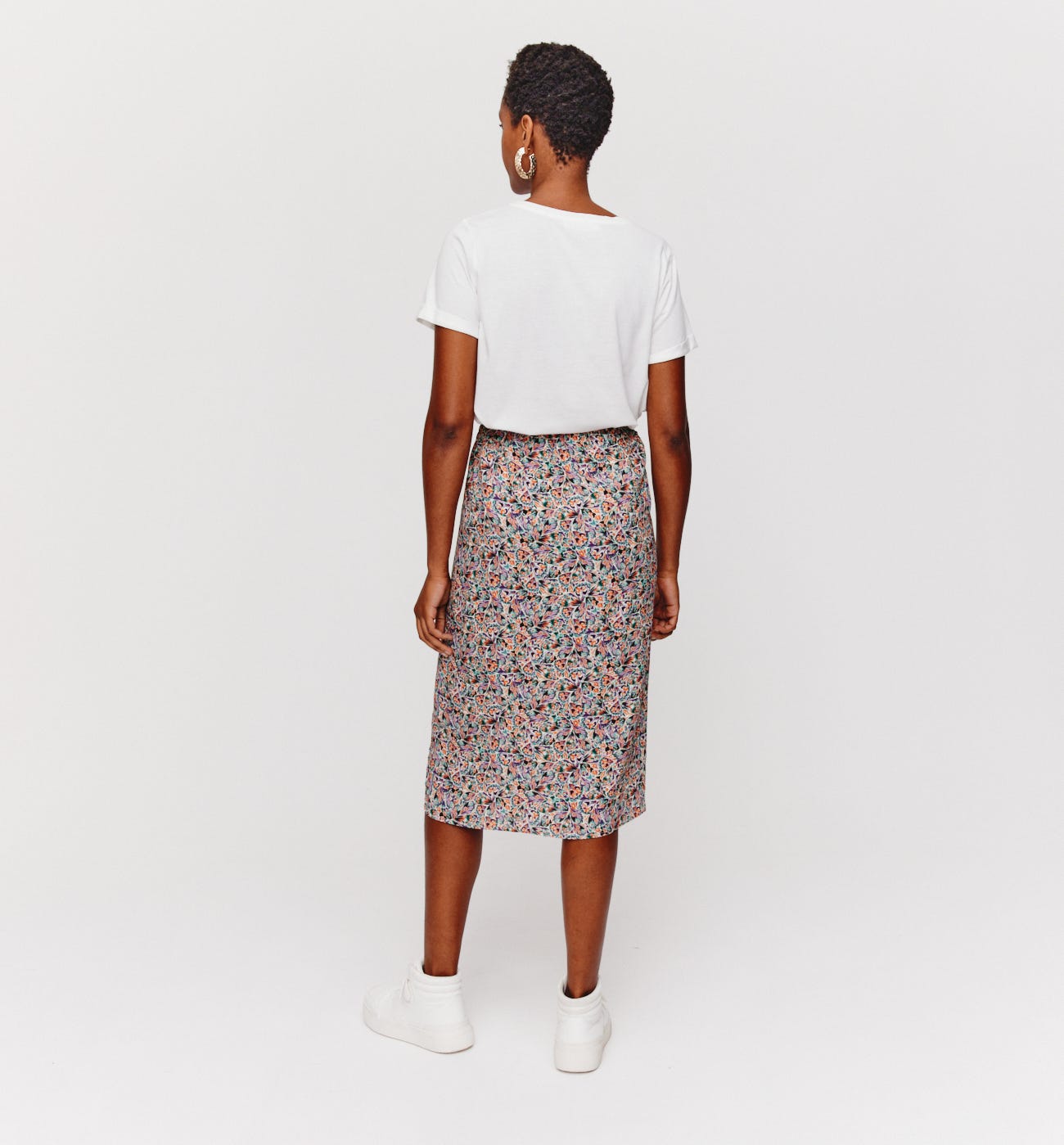Falda midi estampada