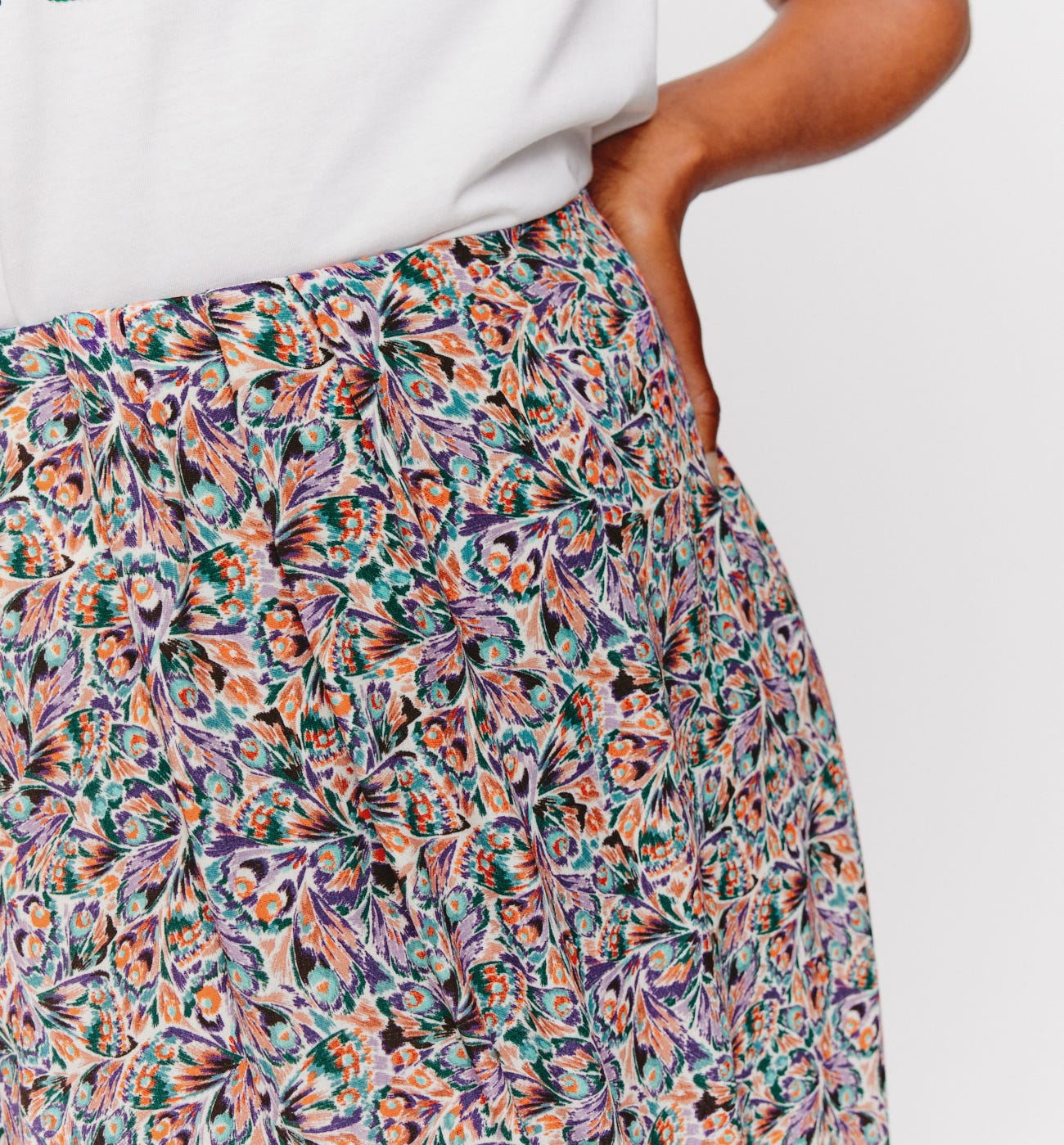 Falda midi estampada