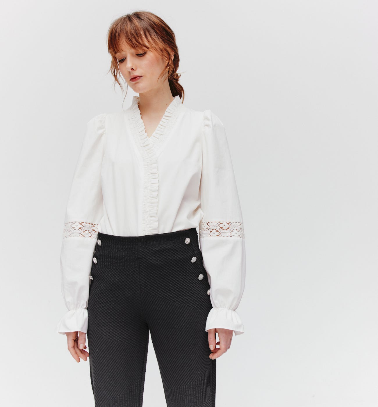 Pantaloni maglia a rilievo