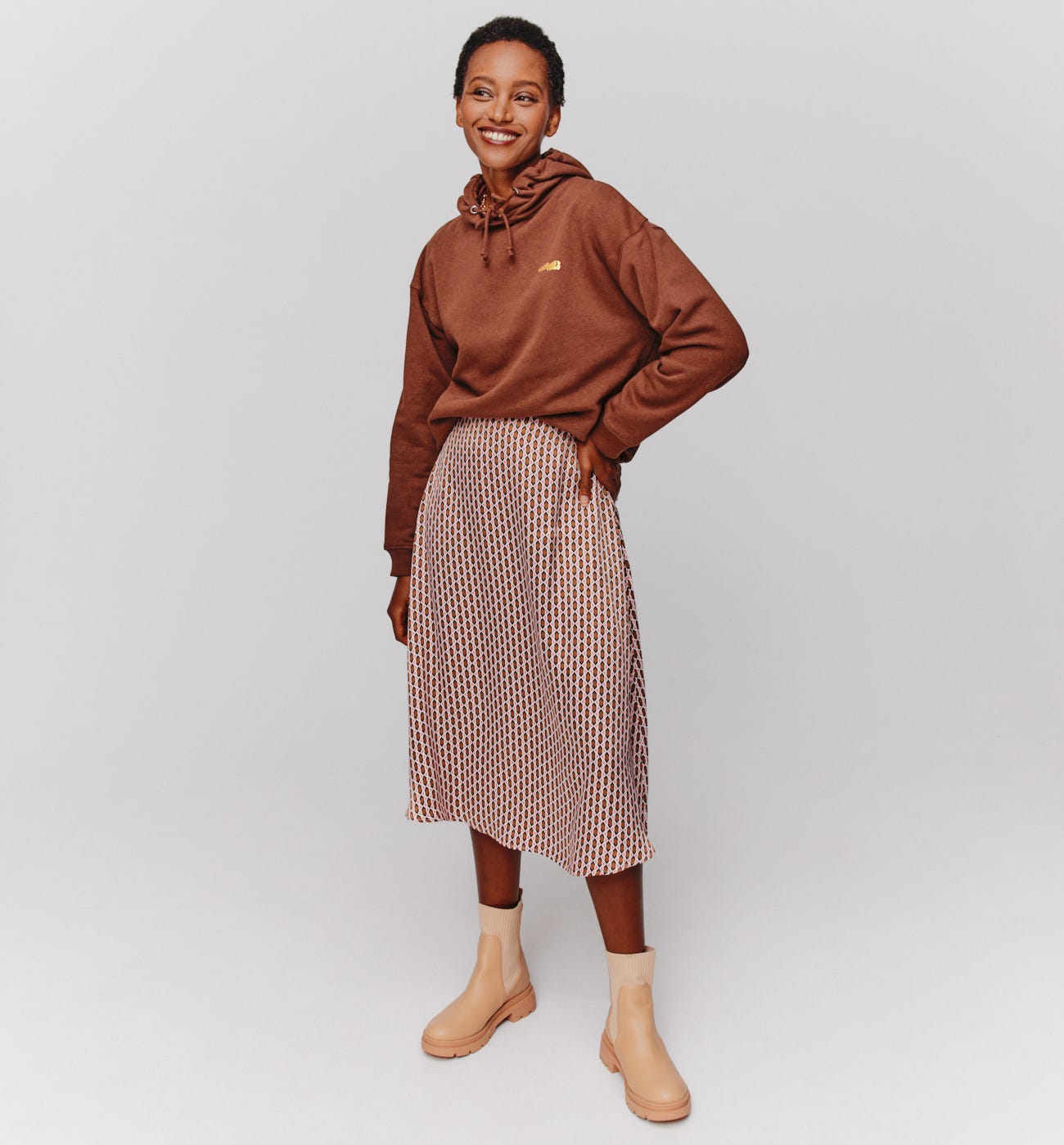 Silky A-line skirt