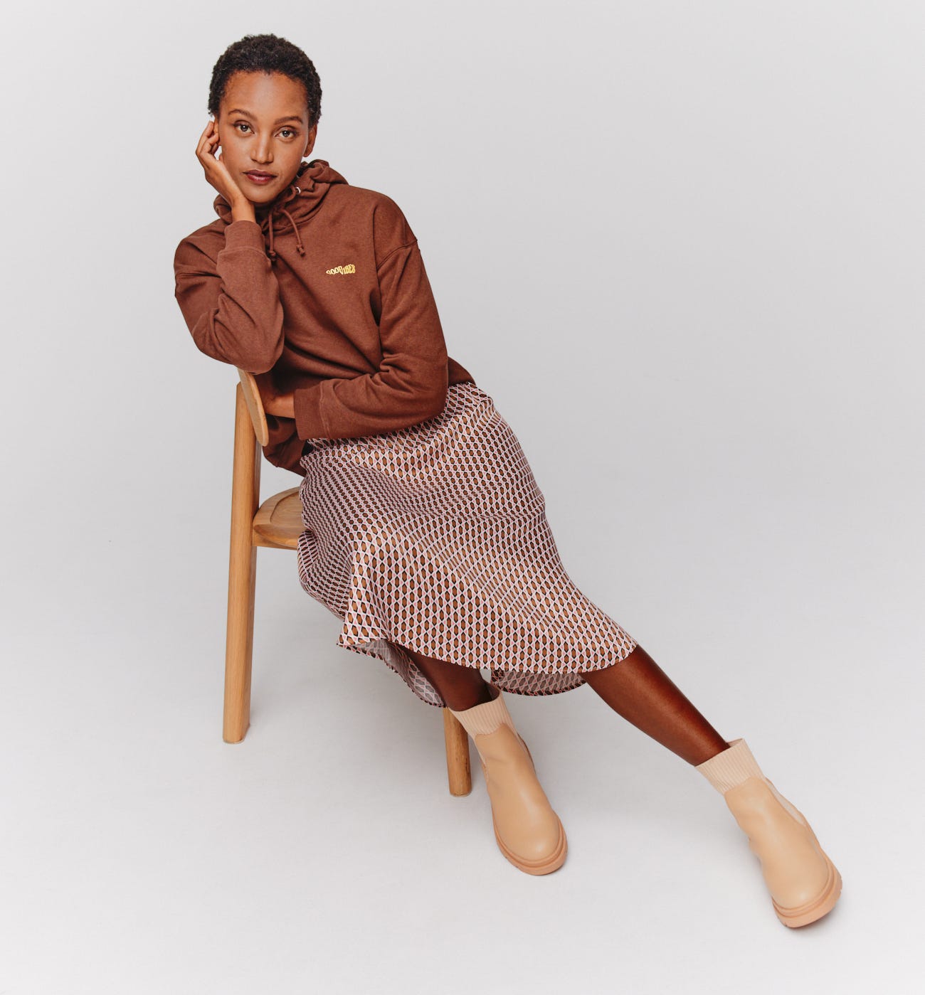 Silky A-line skirt