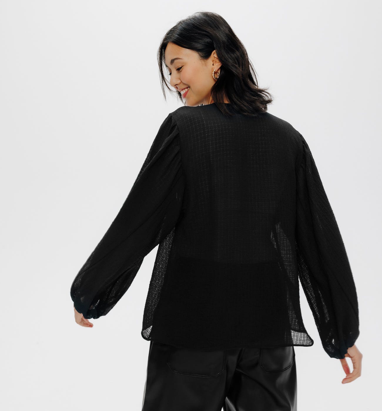 Puff-sleeved bohemian blouse