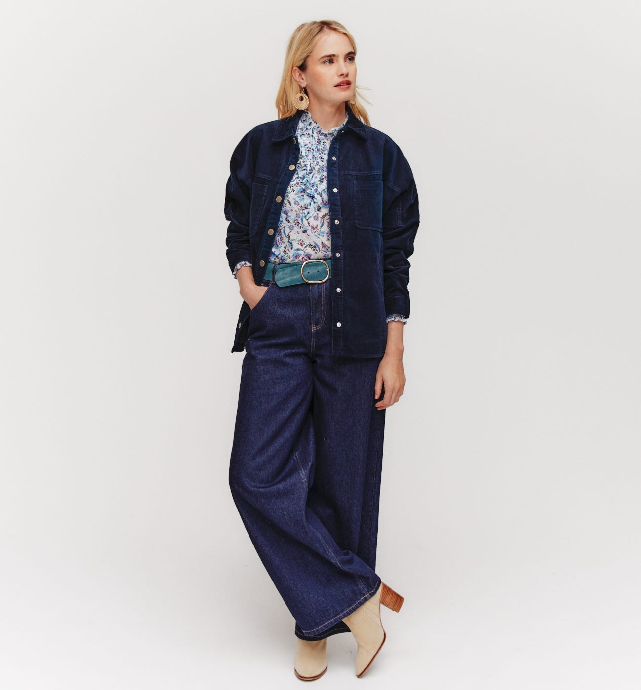Patterned voile blouse