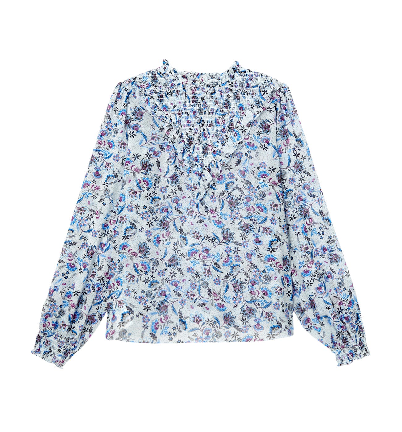 Patterned voile blouse