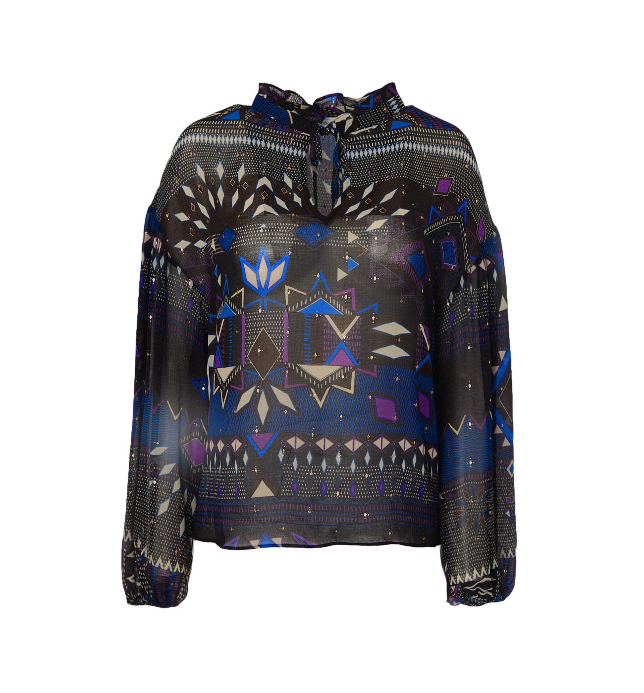 Patterned voile blouse