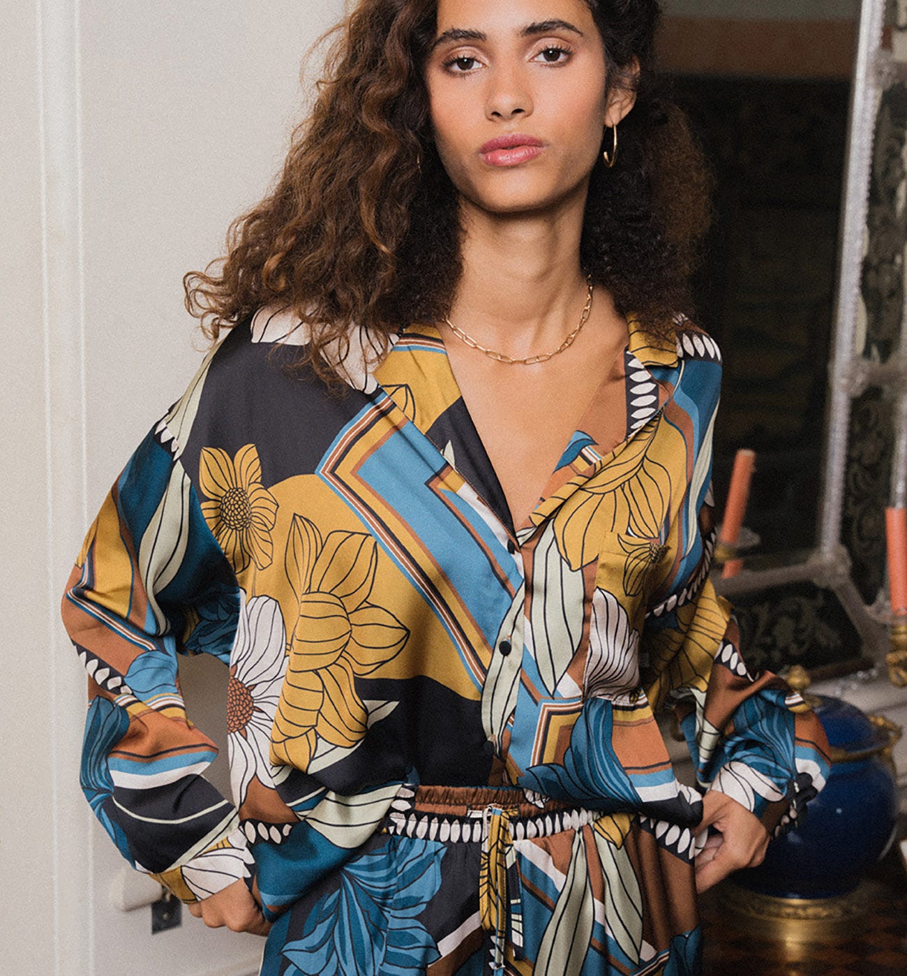 Silky patterned shirt