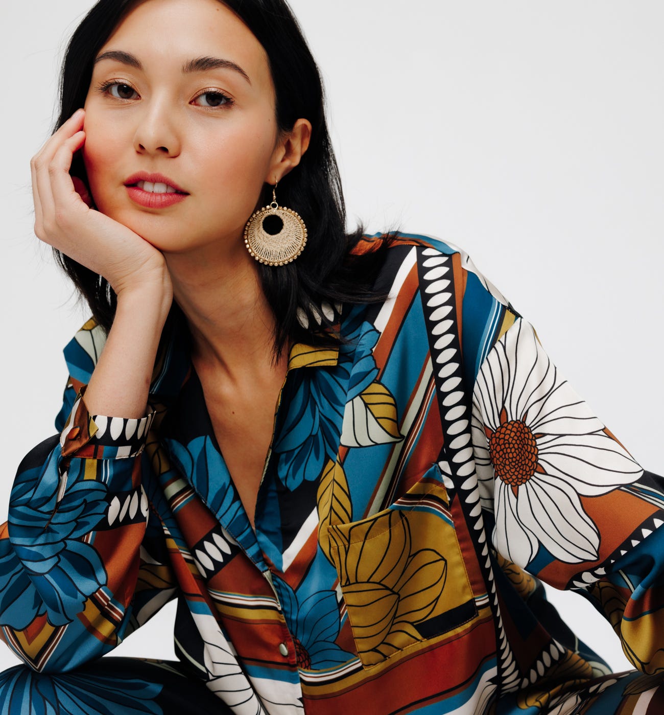 Silky patterned shirt