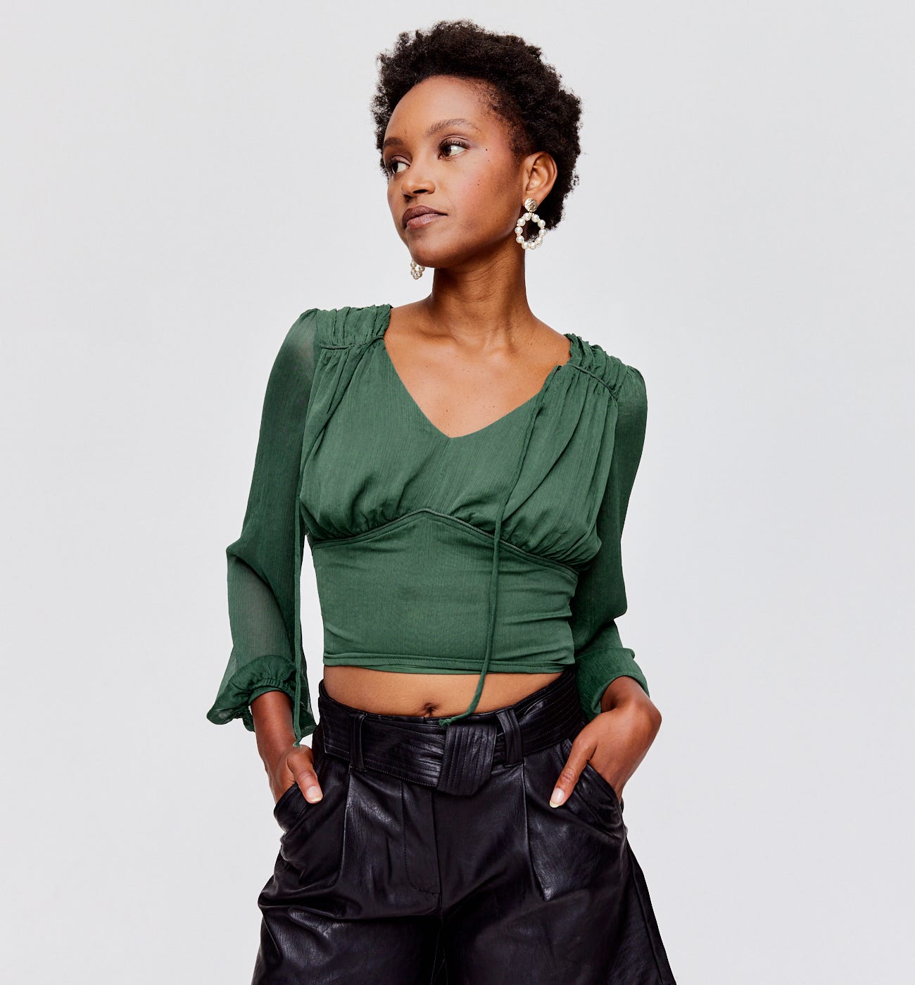 Top cropped in voile