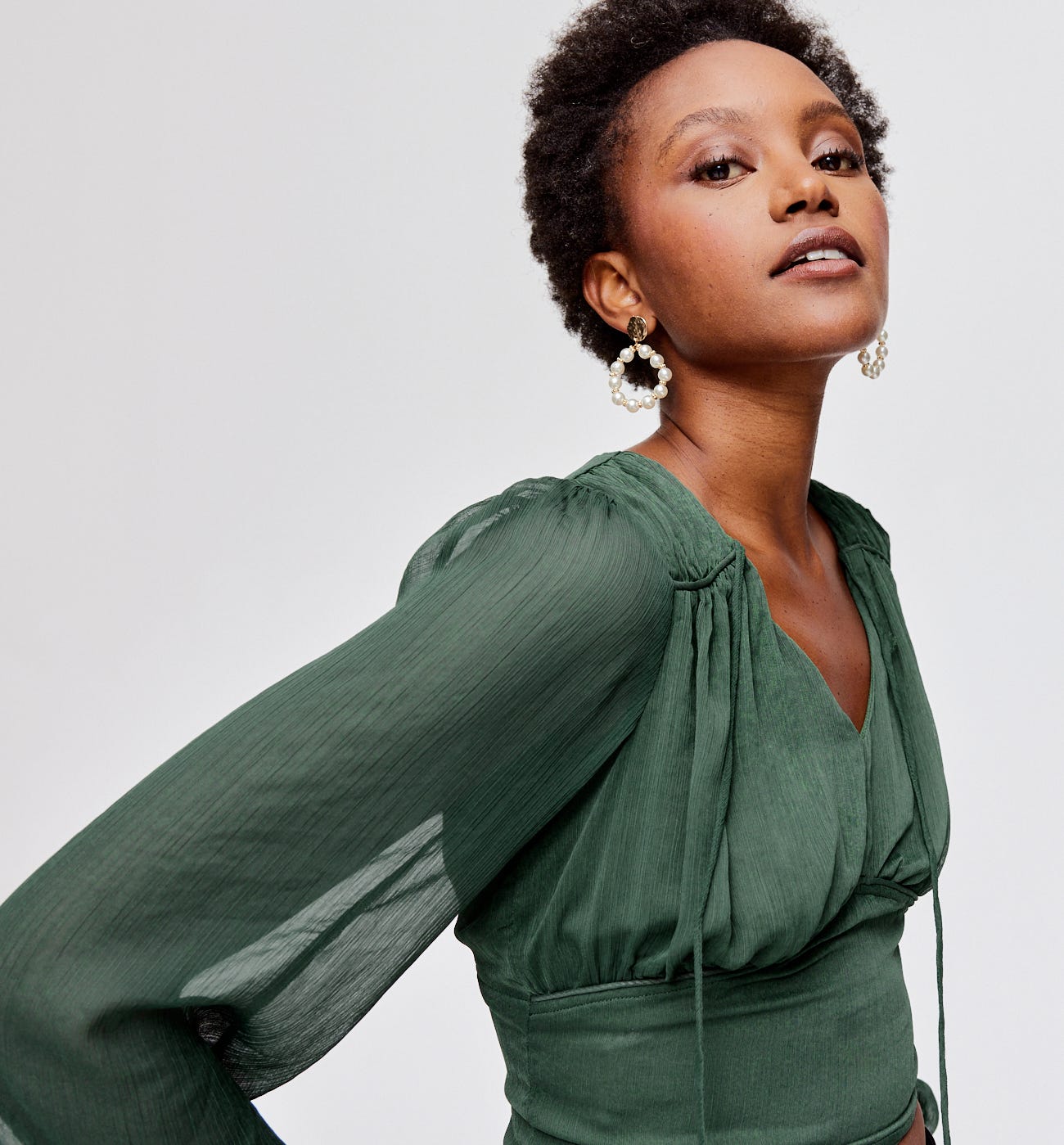 Top cropped in voile