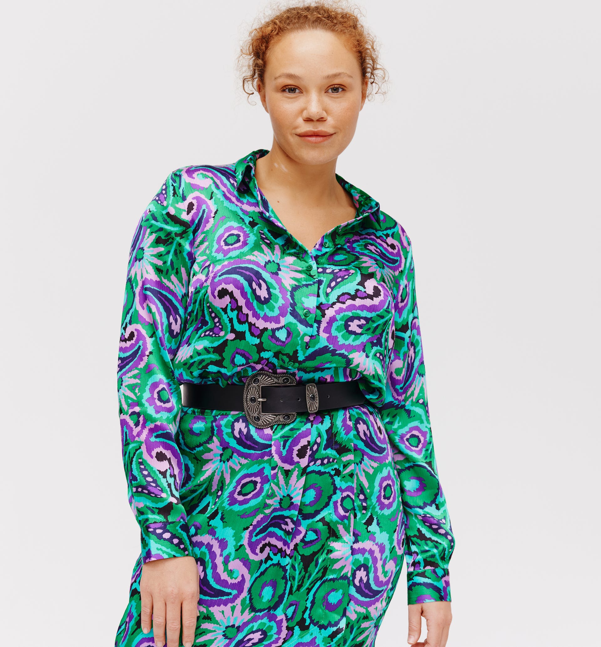 Camisa sedosa estampada