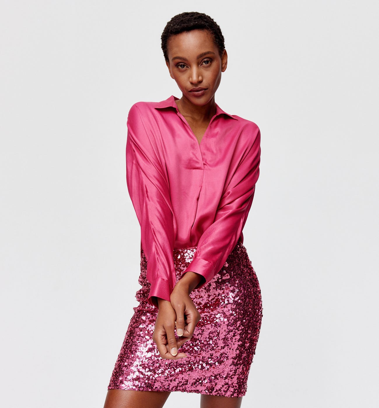 Blusa effetto seta