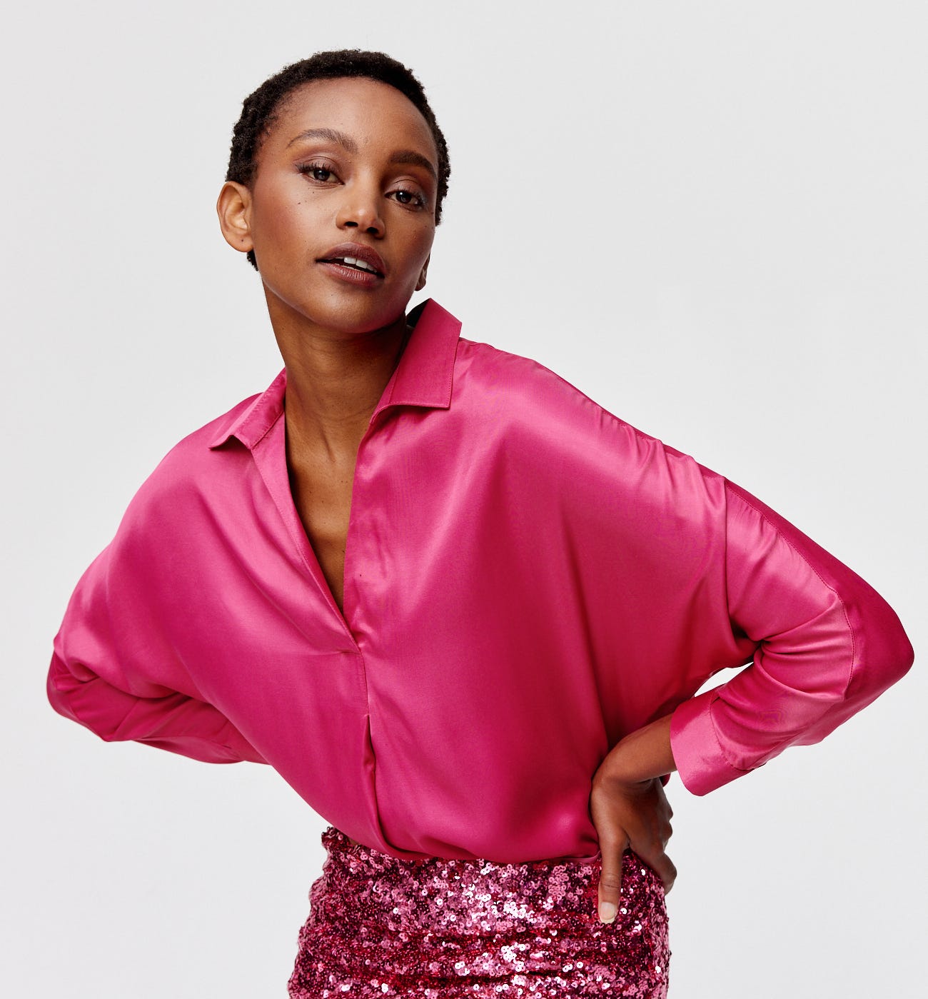 Blusa effetto seta