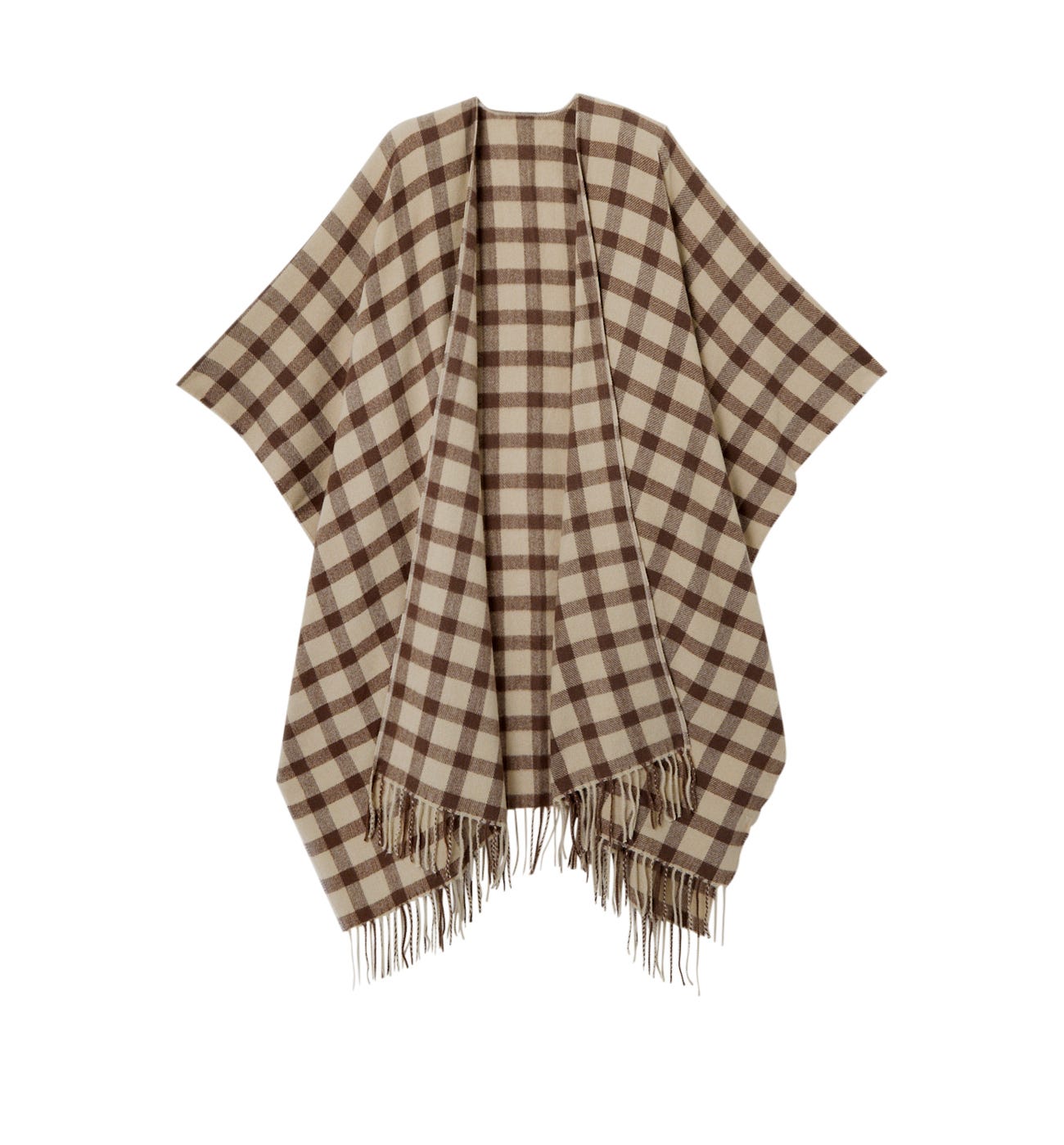 Jacquard poncho cardigan