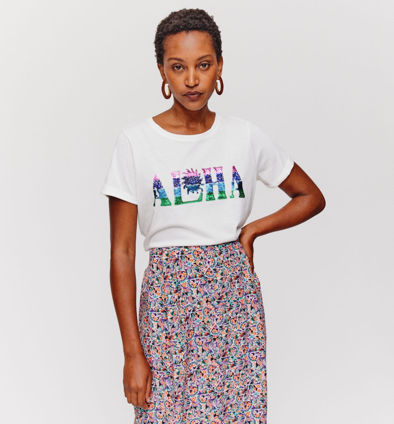 T-shirt con paillette