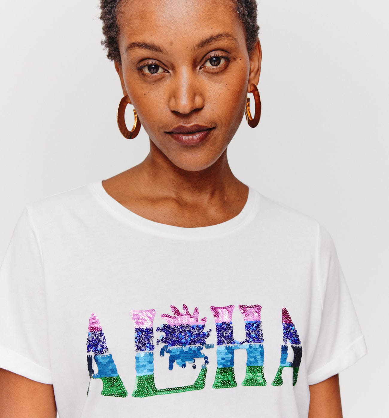T-shirt con paillette