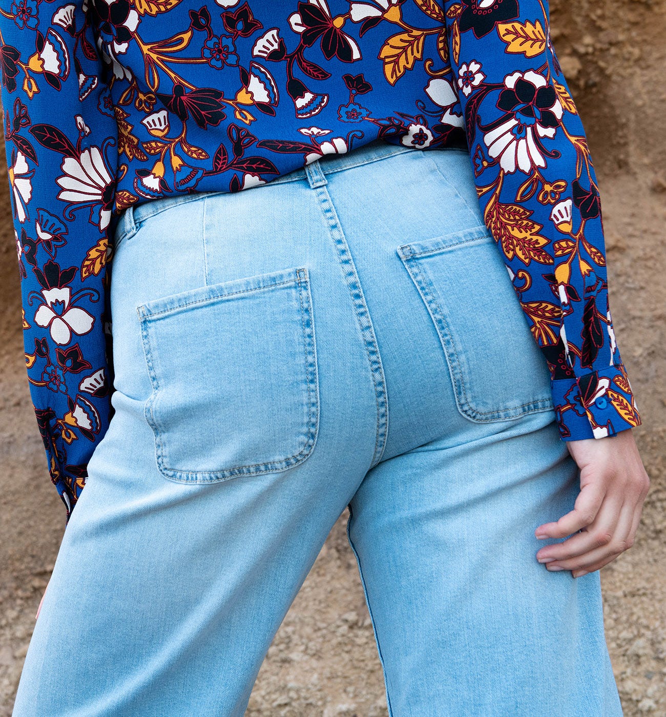 Jean large taille haute
