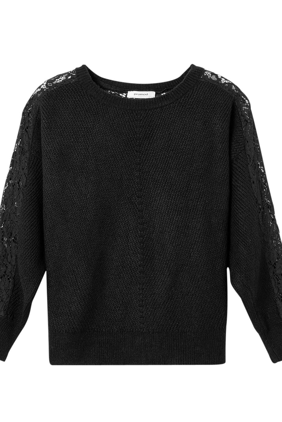 Oversize-Pullover mit Spitze