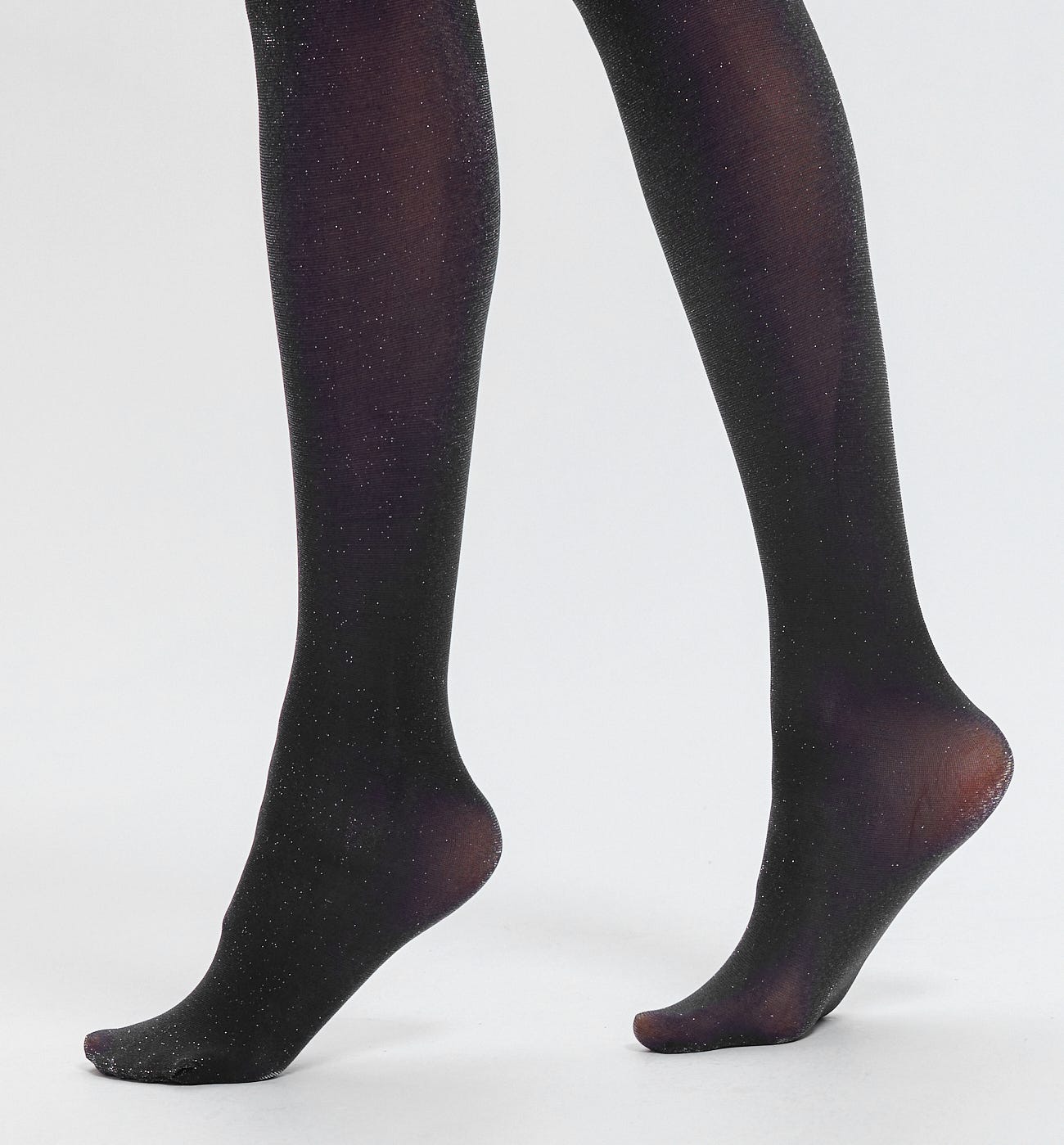 Glitzy opaque tights