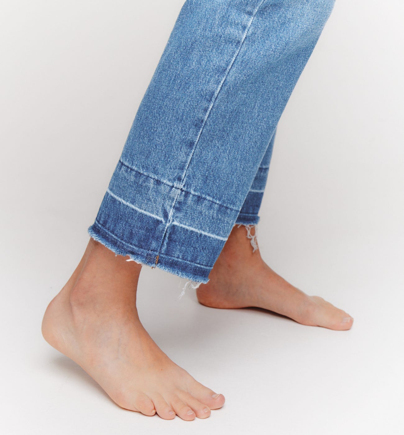 High-waist straight-leg jeans