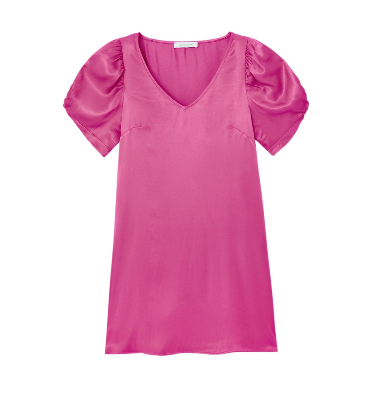 Robe satinée à manches ballon
