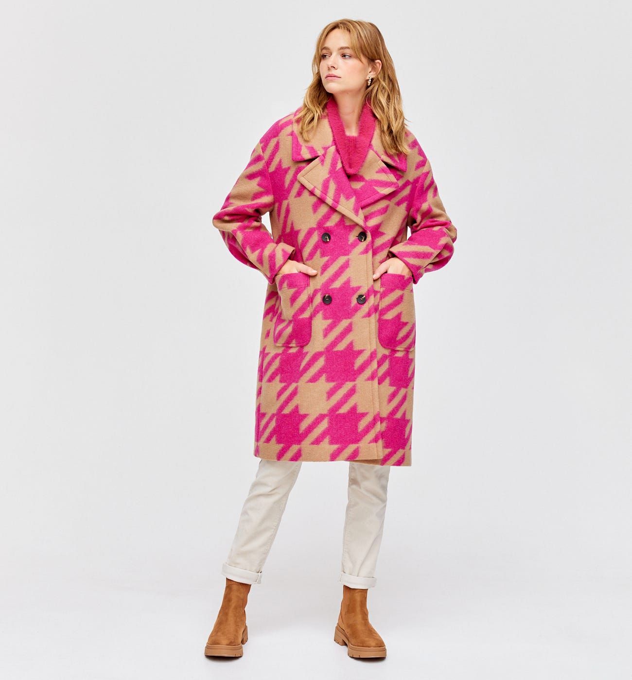 Checked coat