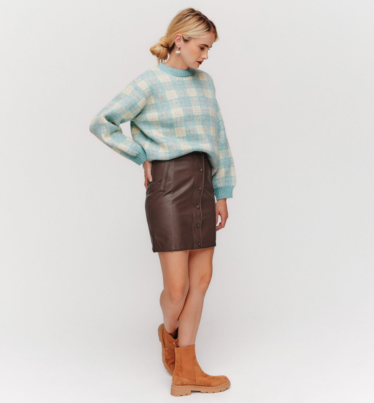 Mini jupe en simili Femme