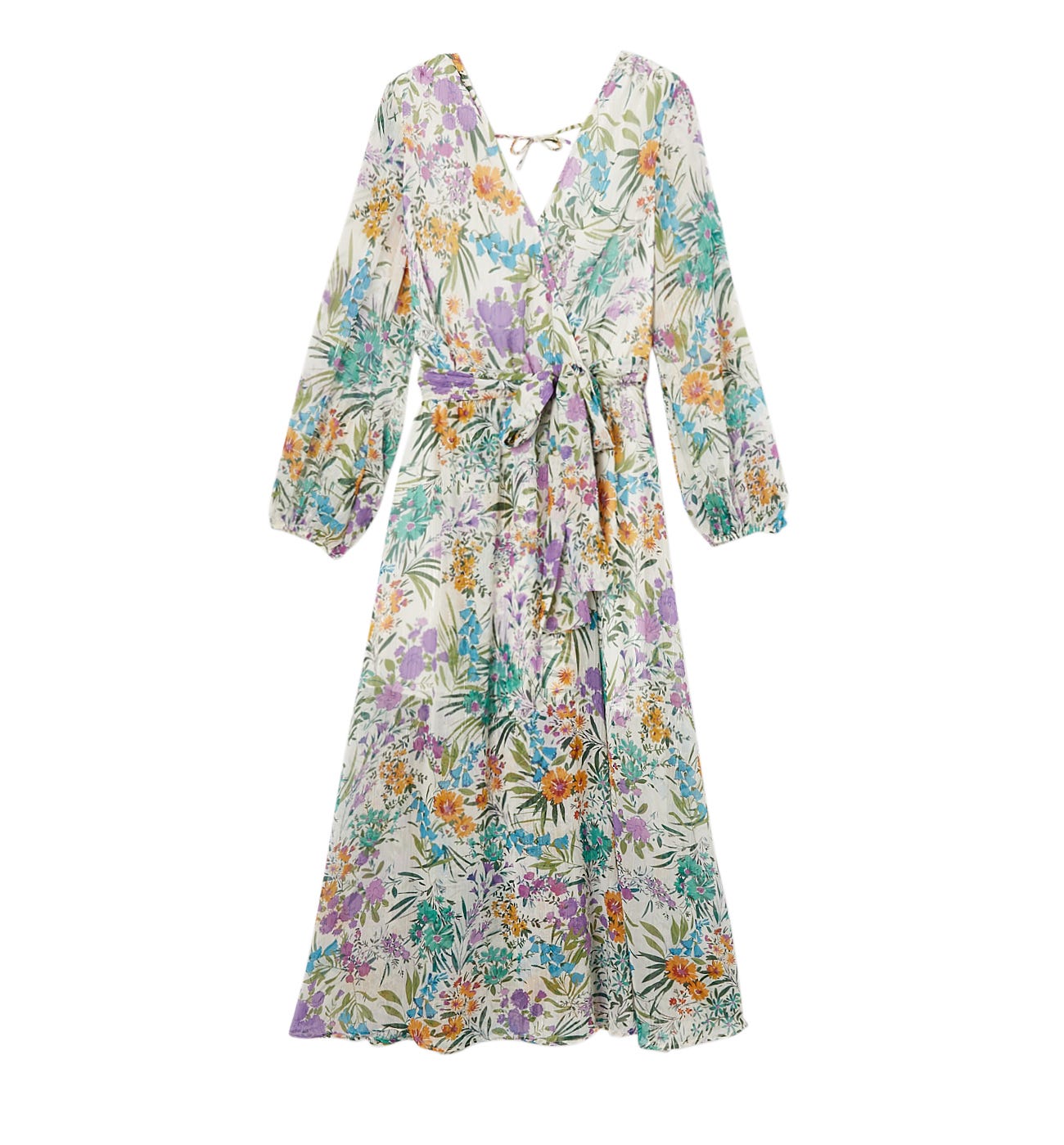 Robe longue en voile imprimé