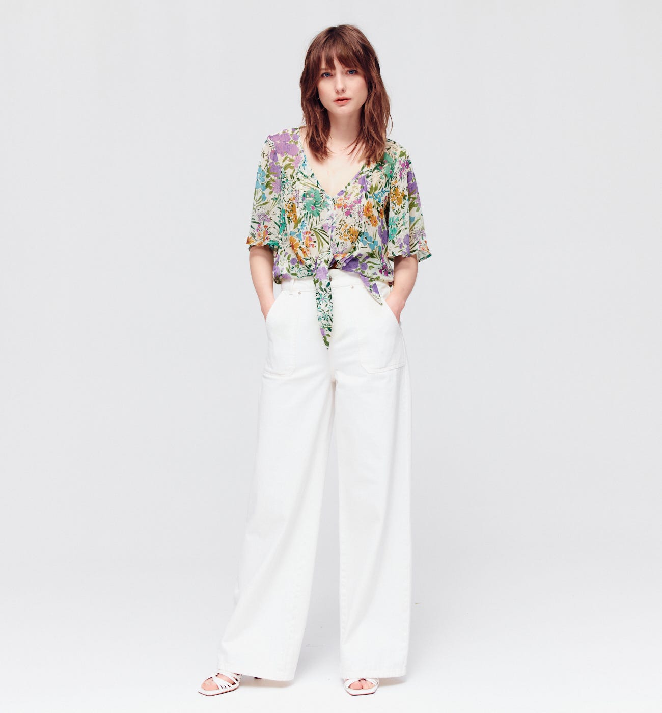 Patterned voile shirt
