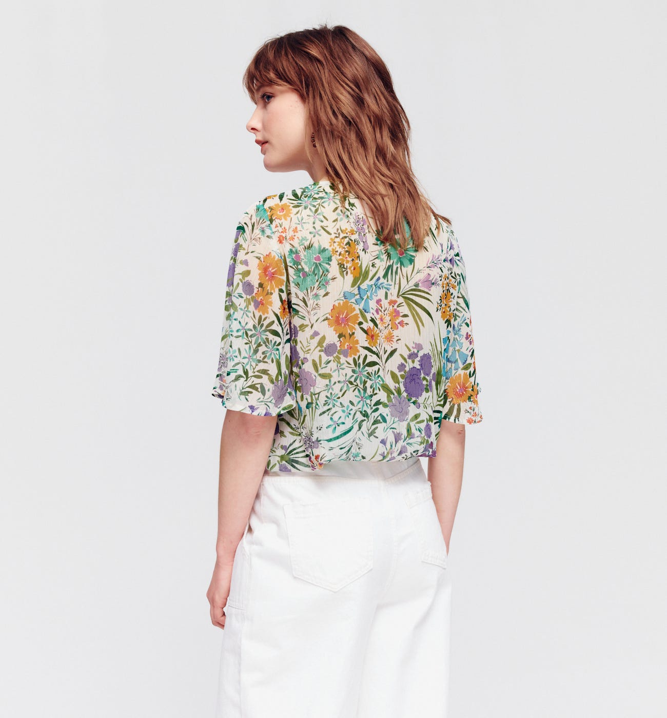 Patterned voile shirt